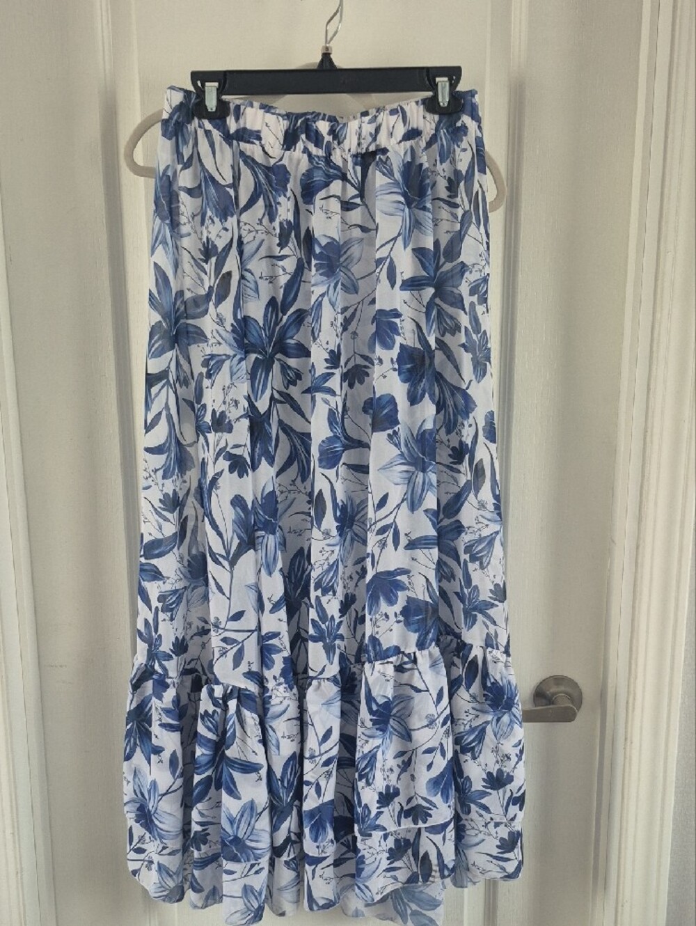 Blue Floral One-Piece Womens  Swim Suit - Picture 3 of 4